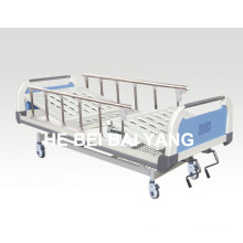 (A-63) Cama de hospital manual de função dupla com cabeça de cama ABS